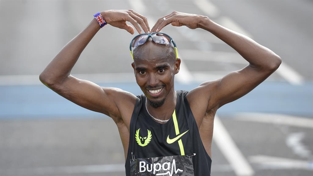 Customary celebration: Mo Farah celebrates winning the Great North Run in 2014 PICTURES: REX/PA