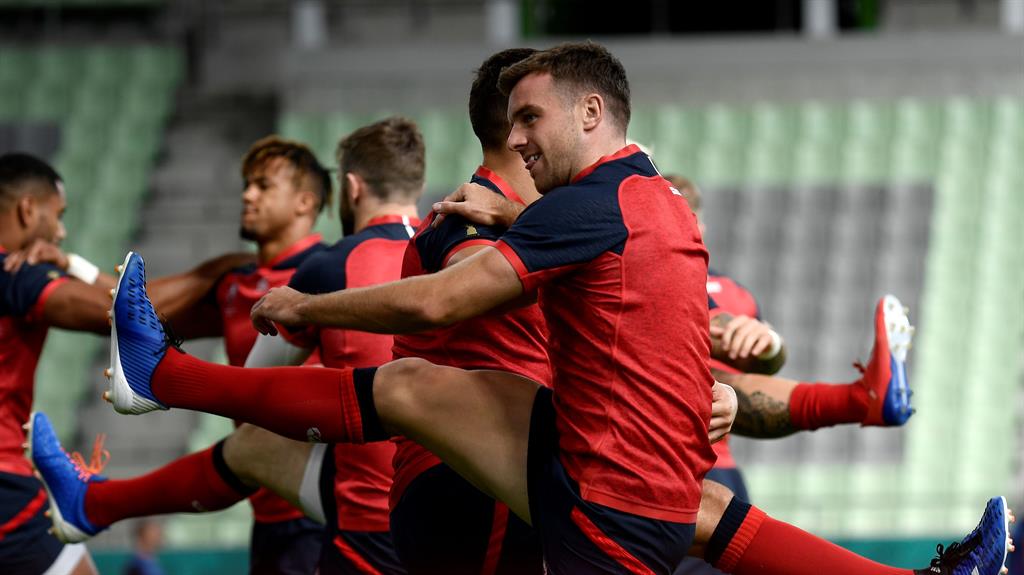 Preparing for battle: Ford and his team mates in training PICTURE: GETTY