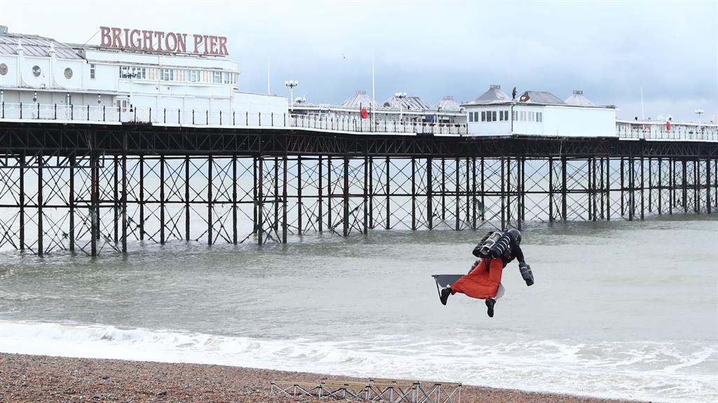 Like a bird: Richard Browning up, up and away PICTURES: PA