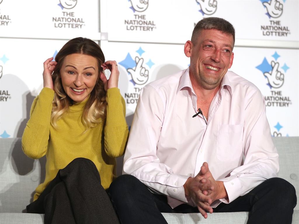 The big reveal: Steve and Lenka talk to the press after going public about their spot of good fortune