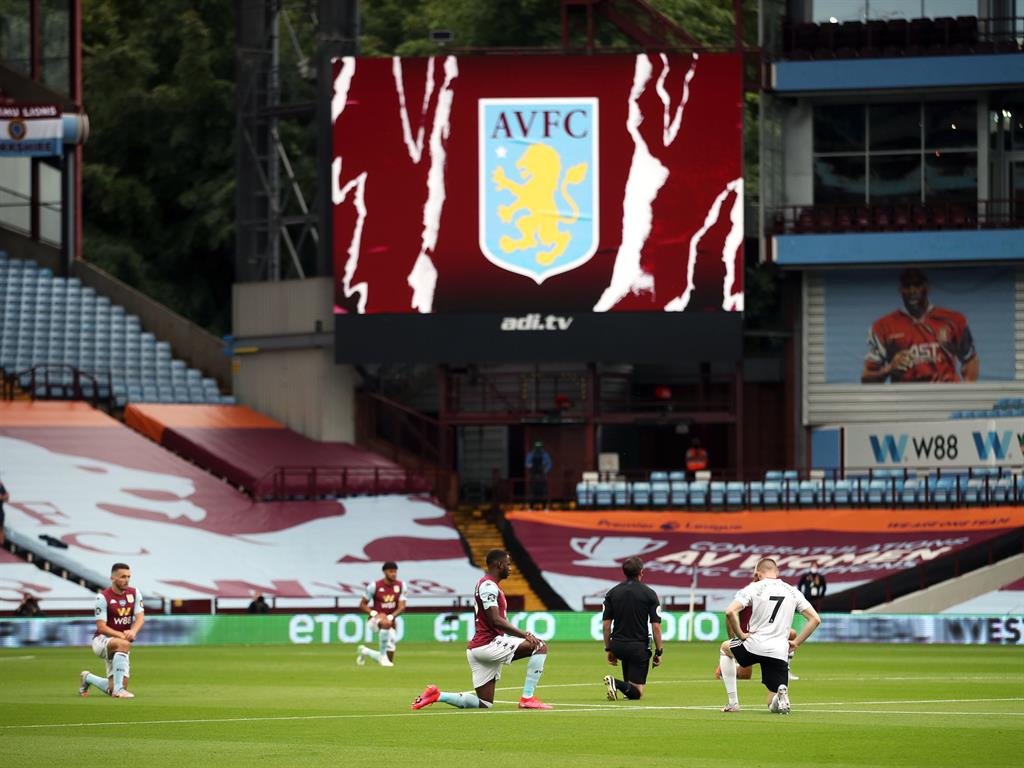 Soccer solidarity: Aston Villa and Sheffield United players showed their support last night PICTURES: PA/HBO