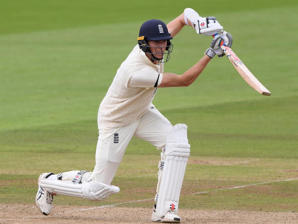 Stylish: Zak Crawley on the drive at the Ageas Bowl today PICTURE: GETTY
