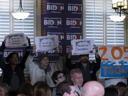 Pressure: Campaigners forced Biden to develop a more ambitious climate agenda PICTURE: EPA
