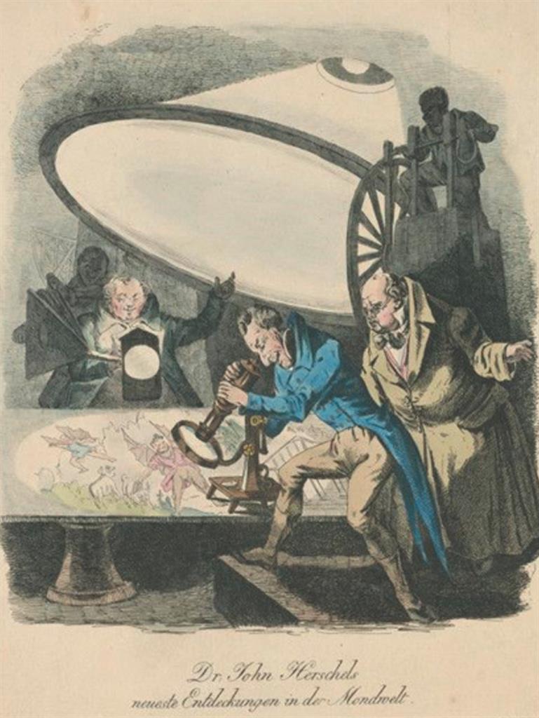Mooning about: A German lithograph purporting to show Herschel’s apparatus