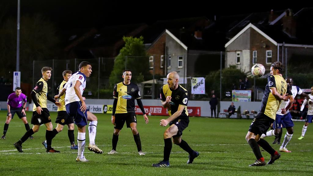 Carlos kickabout Vinicius completes his hat-trick as Marine’s neighbours watch from their gardens