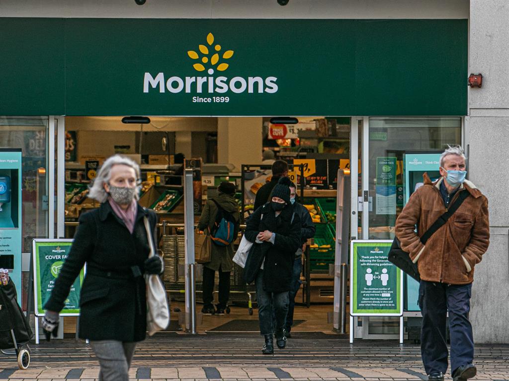 No mask, no entry: Morrisons has gone one further than the other supermarket chains by banning people who aren't wearing a face covering unless medically exempt PICTURES: REX